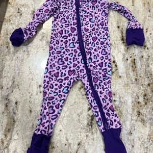 Little Sleepies Purple Leopard Convertible Zippy